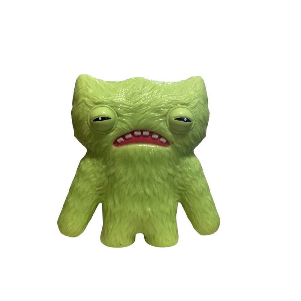 Fuggler Ox Vinyl Figure Lime Green Collectible Designer Art Toy Frowny Face 2.5"